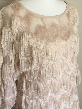J.O.A. Cream Fringe Tunic Top